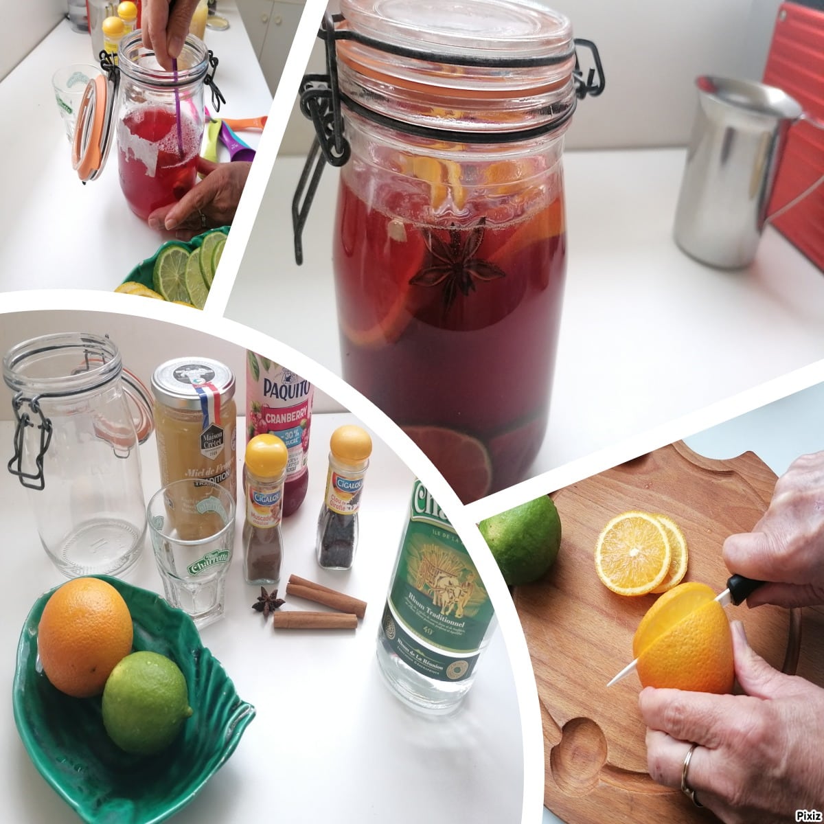 cocktail cranberry étape par étape