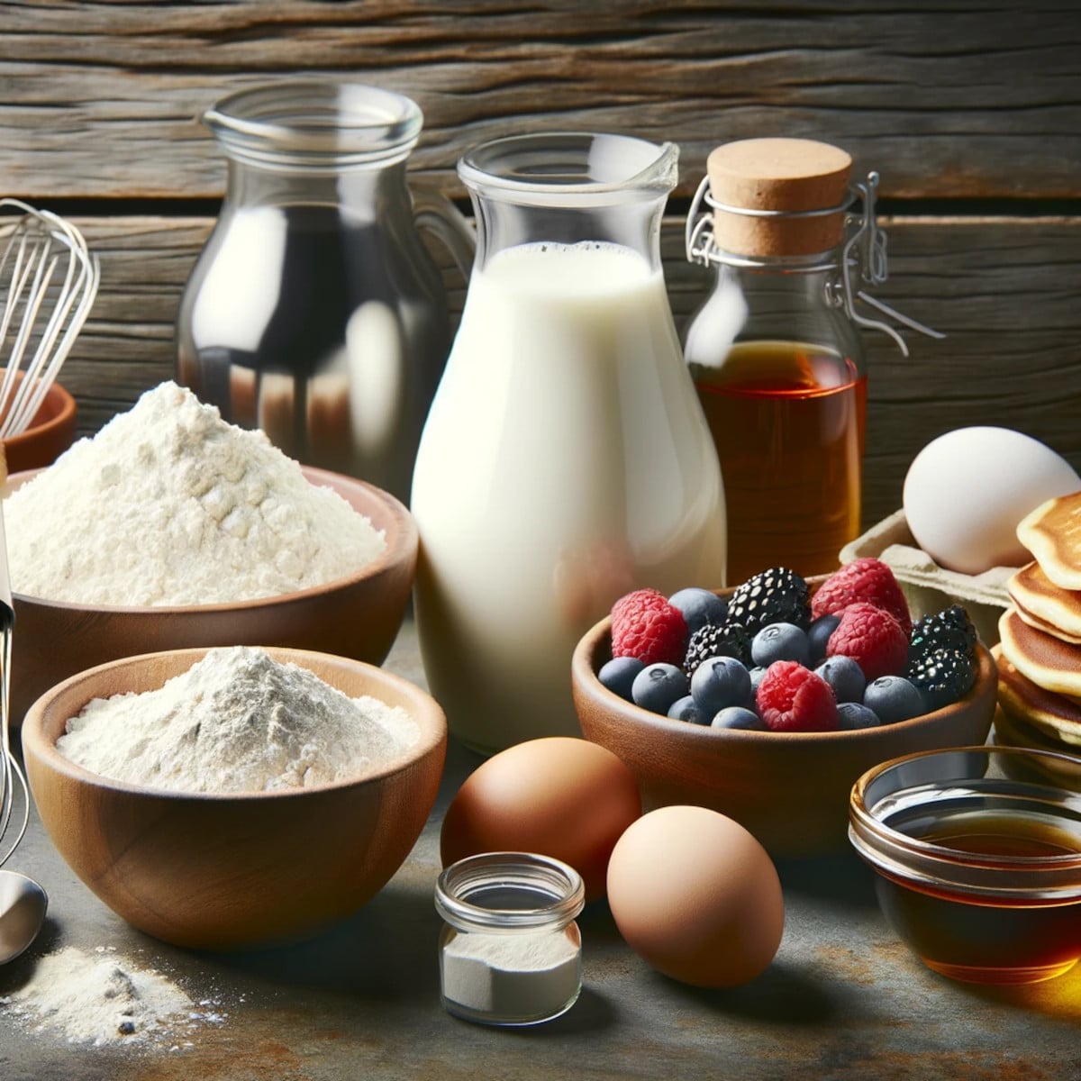 ingrédients des pancakes de sarrasin aux fruits